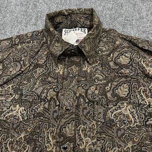 VTG Schaefer Shirt Mens XL Paisley Western Snap Button Long Sleeve Made USA